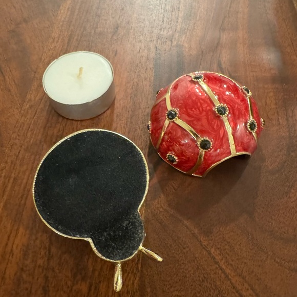 Ladybug trinket tea candle holder - Picture 2 of 5